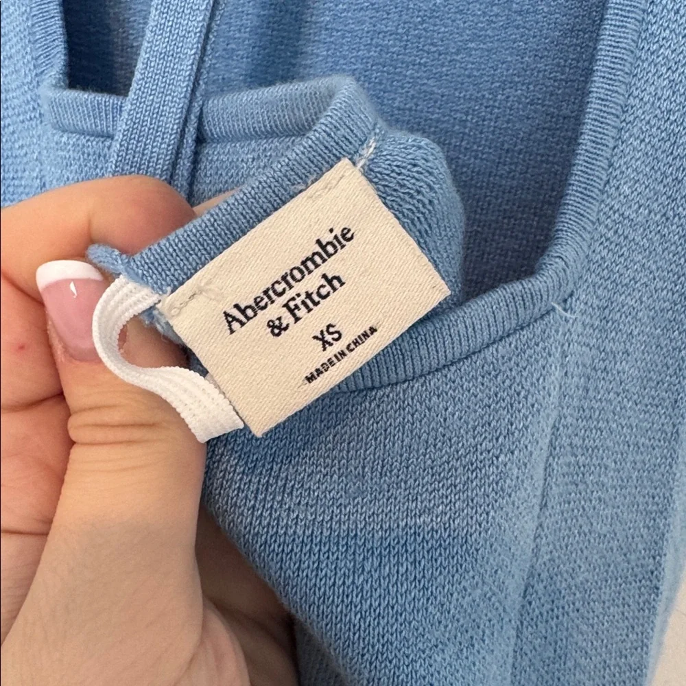 Abercrombie & Fitch Light Blue Mini Knit Dress - Size XS - Picture 7 of 8
